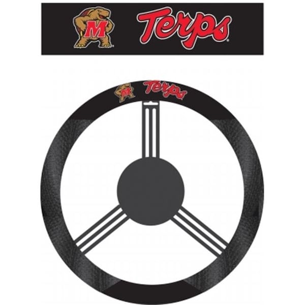 Fremont Die Consumer Products Inc Fremont Die 58536 Maryland Terrapins- Poly-Suede Steering Wheel Cover 58536 - main